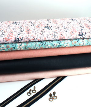 Designerbaumwollstoff Field of Dreams teal (10 cm)